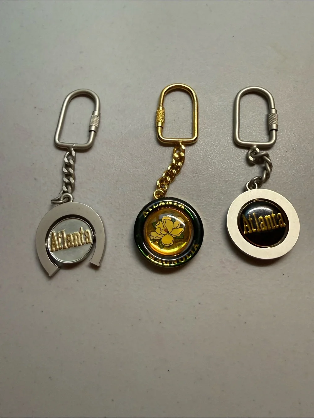 Atlanta Round swivel Keychains set of 3